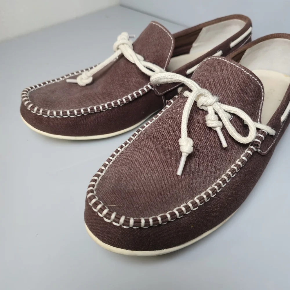 Cole Haan Boothbay Brown Canvas Moc Boat , Driving Shoe's Men's Size 12M